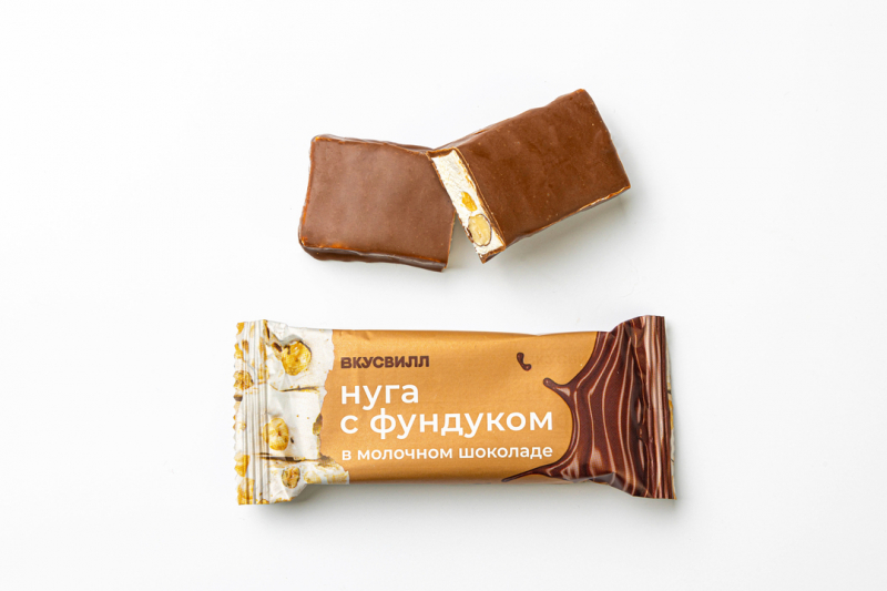 Нуга с фундуком в молочном шоколаде